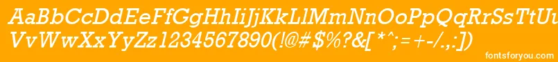 フォントRockneyItalic – オレンジの背景に白い文字