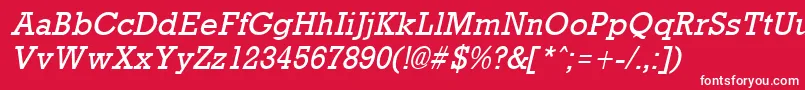 Шрифт RockneyItalic – белые шрифты на красном фоне