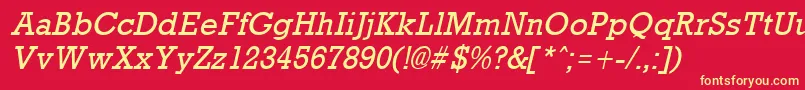 RockneyItalic Font – Yellow Fonts on Red Background