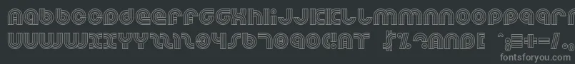 Dreamlan-fontti – harmaat kirjasimet mustalla taustalla
