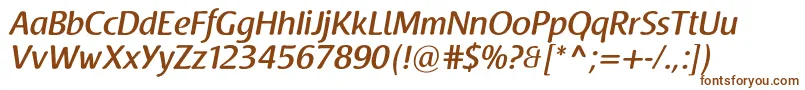 RaspoutinemediumTb-Schriftart – Braune Schriften auf weißem Hintergrund
