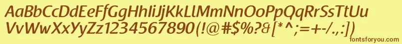 RaspoutinemediumTb Font – Brown Fonts on Yellow Background