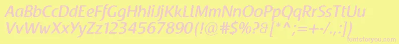 RaspoutinemediumTb Font – Pink Fonts on Yellow Background