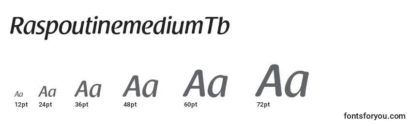 Размеры шрифта RaspoutinemediumTb