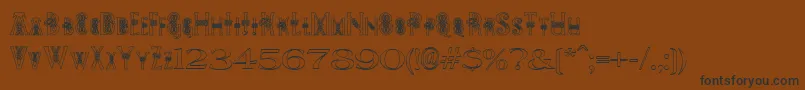 Pees Celtic Outline Font – Black Fonts on Brown Background