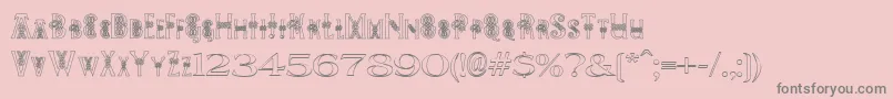 Pees Celtic Outline Font – Gray Fonts on Pink Background