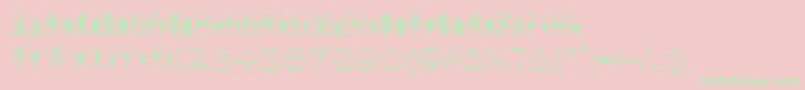 Pees Celtic Outline Font – Green Fonts on Pink Background