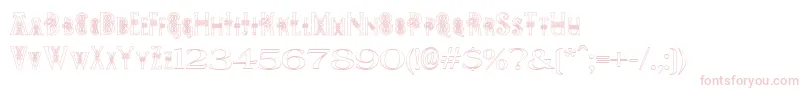 Pees Celtic Outline-Schriftart – Rosa Schriften auf weißem Hintergrund