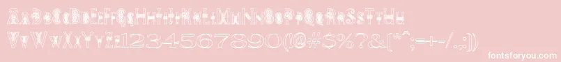 Pees Celtic Outline Font – White Fonts on Pink Background