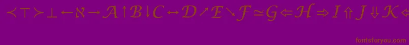 LucidaBrightMathSymbol-Schriftart – Braune Schriften auf violettem Hintergrund