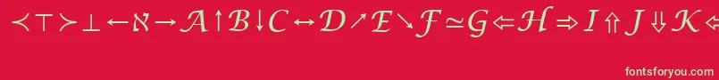 LucidaBrightMathSymbol Font – Green Fonts on Red Background