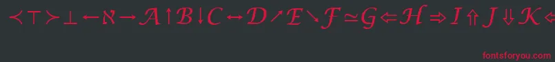 LucidaBrightMathSymbol Font – Red Fonts on Black Background