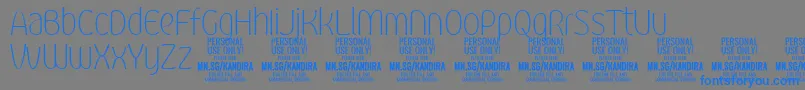 KandiraThiPersonalUse Font – Blue Fonts on Gray Background