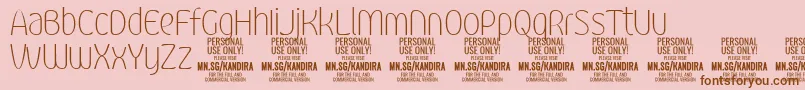 KandiraThiPersonalUse Font – Brown Fonts on Pink Background