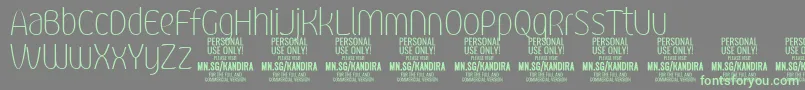 KandiraThiPersonalUse Font – Green Fonts on Gray Background