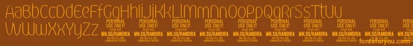 KandiraThiPersonalUse Font – Orange Fonts on Brown Background