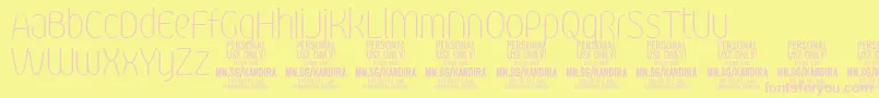 Шрифт KandiraThiPersonalUse – розовые шрифты на жёлтом фоне