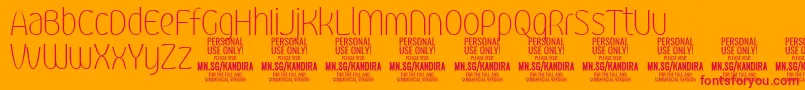 KandiraThiPersonalUse Font – Red Fonts on Orange Background