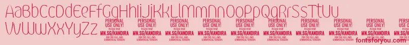 KandiraThiPersonalUse Font – Red Fonts on Pink Background