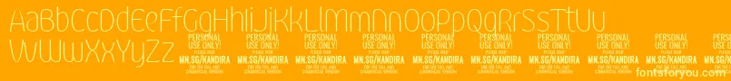 KandiraThiPersonalUse-Schriftart – Gelbe Schriften auf orangefarbenem Hintergrund