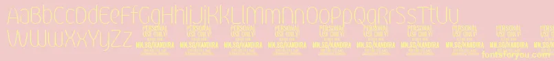 KandiraThiPersonalUse-Schriftart – Gelbe Schriften auf rosa Hintergrund