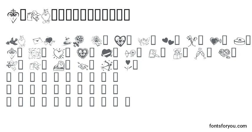 Шрифт KrValentine2003 – алфавит, цифры, специальные символы