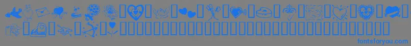 KrValentine2003 Font – Blue Fonts on Gray Background