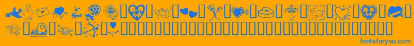 Шрифт KrValentine2003 – синие шрифты на оранжевом фоне
