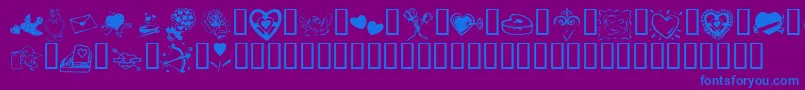 KrValentine2003 Font – Blue Fonts on Purple Background