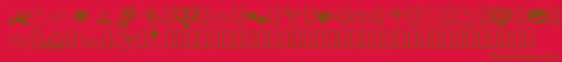 KrValentine2003 Font – Brown Fonts on Red Background