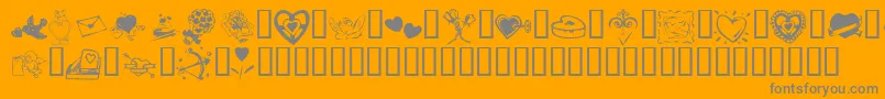 フォントKrValentine2003 – オレンジの背景に灰色の文字