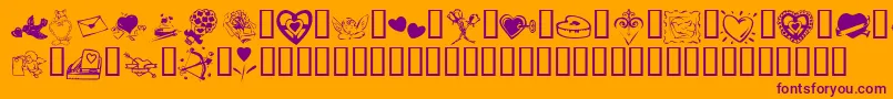 KrValentine2003-Schriftart – Violette Schriften auf orangefarbenem Hintergrund