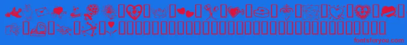 KrValentine2003-Schriftart – Rote Schriften auf blauem Hintergrund