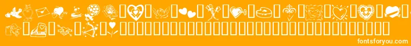 KrValentine2003 Font – White Fonts on Orange Background