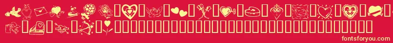 KrValentine2003 Font – Yellow Fonts on Red Background