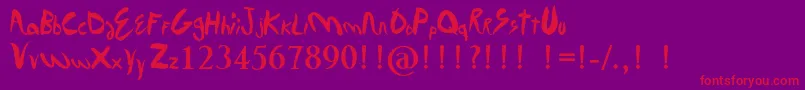 DavideurofaneurovisionBold Font – Red Fonts on Purple Background
