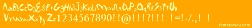 DavideurofaneurovisionBold-fontti – keltaiset fontit oranssilla taustalla