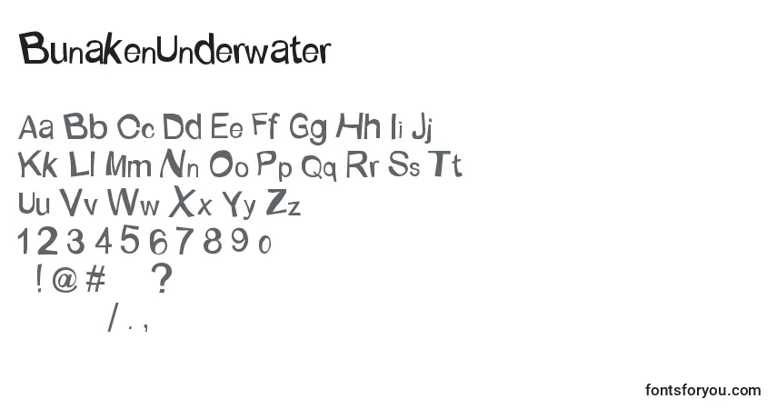 Fuente BunakenUnderwater - alfabeto, números, caracteres especiales