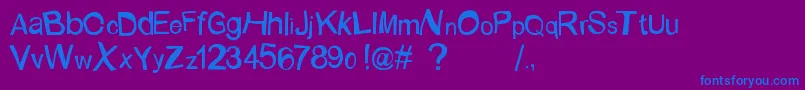 BunakenUnderwater-Schriftart – Blaue Schriften auf violettem Hintergrund