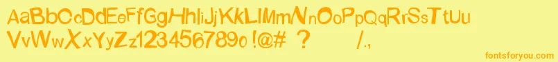 Weitere Informationen zur BunakenUnderwater-Schriftart BunakenUnderwater-Schriftart – Orangefarbene Schriften auf gelbem Hintergrund