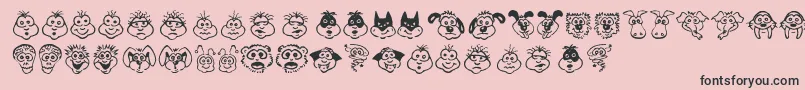 KimsToons Font – Black Fonts on Pink Background
