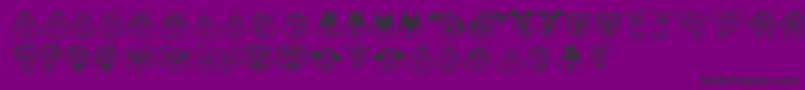 KimsToons Font – Black Fonts on Purple Background