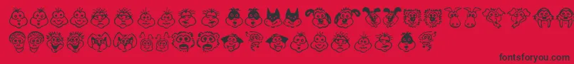 Шрифт KimsToons – чёрные шрифты на красном фоне