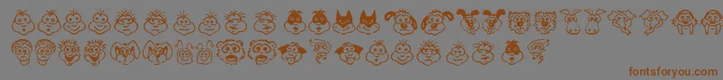 KimsToons Font – Brown Fonts on Gray Background