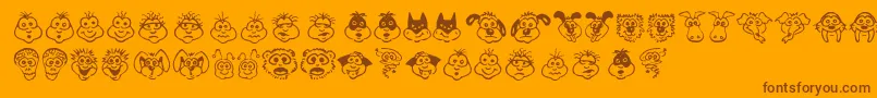 KimsToons Font – Brown Fonts on Orange Background
