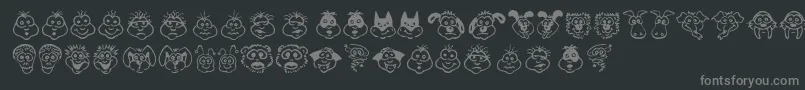 KimsToons Font – Gray Fonts on Black Background