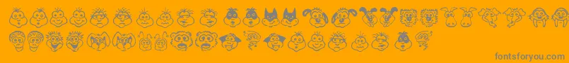 KimsToons Font – Gray Fonts on Orange Background