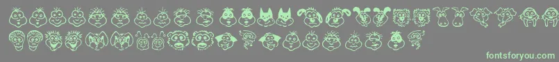 KimsToons Font – Green Fonts on Gray Background