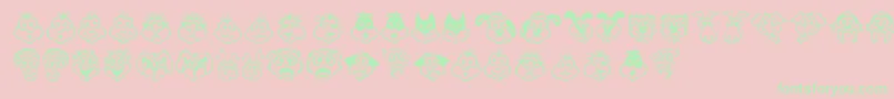 KimsToons Font – Green Fonts on Pink Background