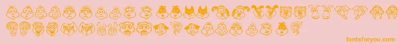 KimsToons Font – Orange Fonts on Pink Background